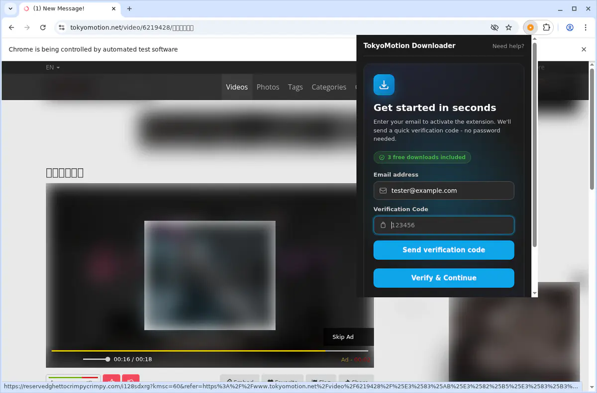 Tokyomotion Video Downloader browser extension screenshot 5